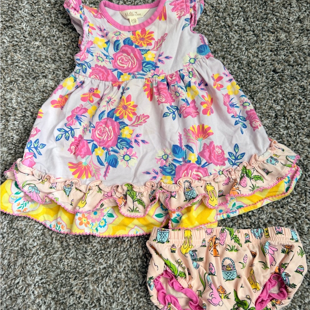 Matilda Jane Pink and Yellow Floral Diaper Cover Set